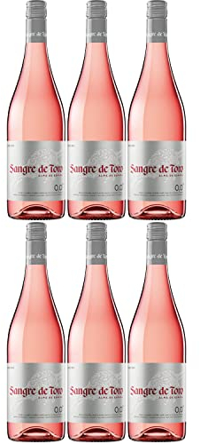 Miguel Torres Sangre de Toro 0.0 Rosado Roséwein alkoholfrei Wein trocken vegan Spanien Inkl. FeinWert E-Book (6 x 0,75l)