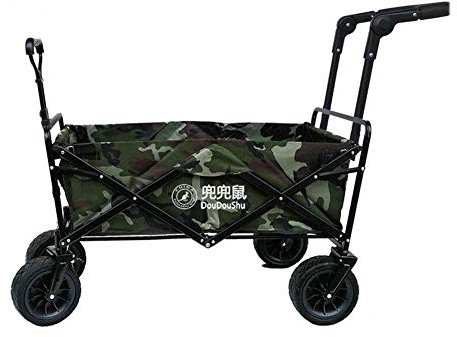 Klappwagen, Faltbarer Zugwagen, Sackkarre, Gartentransportwagen, zusammenklappbarer tragbarer Klappwagen für Outdoor, Camping, Grillen, Gartenarbeit, Einkaufen, Strand, Sport (B)(B)