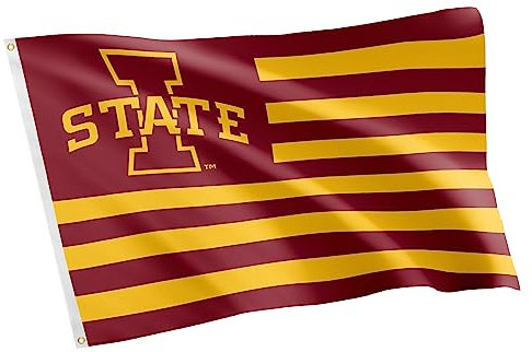 Iowa State University Flagge ISU Cyclones Flaggen Banner 100% Polyester Indoor Outdoor 3x5 (Style Nation)