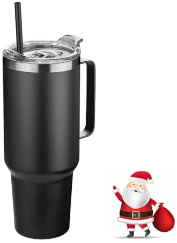 Ziofy 40oz Tumbler with Straw and Lid 1200 ml Insulated Tumbler with Straw Stainless Steel Coffee Cup Travel Mug, Water Bottle Vacuum Insulated Water Bottle for Hot and Cold Drink (Black)