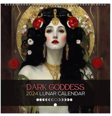 Dark Lunar Calendar Kalender 2024-12-Monats-Wandkalender Mit Astrologie-Dekorationen Und Phasen | Astrologie-Wandkunst | 12-Monats-Kalender Für Schüler, Kollegen Zuhause Büro Schlafzimmer