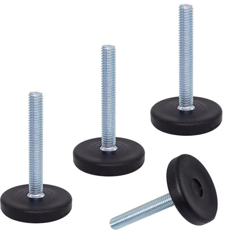 SKIR'CO Möbel-Nivellierfüße, M6 x 40 mm, verstellbare runde Beine, 30 mm Durchmesser, M6-Gewinde-Nivellierfuß, 4 Stück