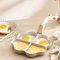 Accmuzzy Poêle à œufs au plat, en forme de cœur, à 4 trous, en aluminium, antiadhésive, pour cuisinière à induction et à gaz, poêle à petit-déjeuner pour omelettes, boulettes de viande, crêpes (4