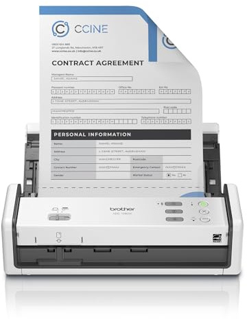 Brother ADS-1350W Wireless Compact Desktop Scanner | Scan Speeds of Up to 30ppm | Single Pass Double-Sided Scanning