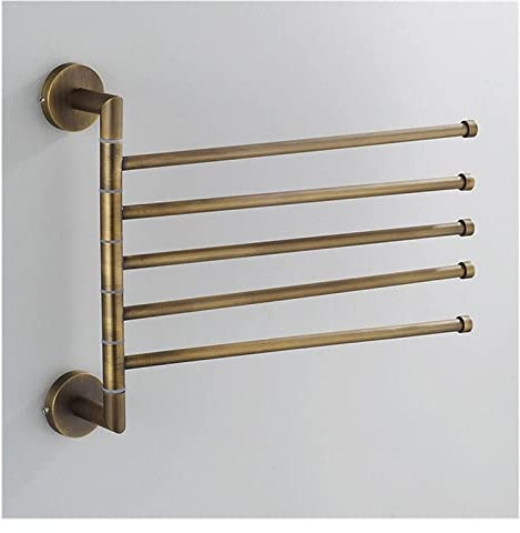 Porte-serviettes pivotant pour porte-serviettes, 5 barres porte-serviettes mural en cuivre, porte-serviettes de bain, porte-serviettes de bain, porte-serviettes de bain, porte-serviettes de bain,