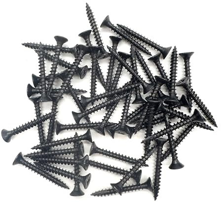 50 PCS Black Wood Screws (5mm x 40mm) Double Countersunk Multi Purpose Organic Woodscrews