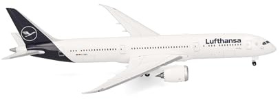 herpa Modellino aereo Lufthansa Boeing 787-9 Dreamliner, miniatura scala 1:500, pezzo da collezione, modello senza supporto, metallo