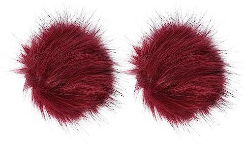 TINEASUR 2 Stück Imitierte Waschbär Fuchs Fell Kugelhüte Wollknäuel Zubehör Wollknäuel Taschenzubehör Hut Wollknäuel Dekor Künstliche Wollknäuel Ornament Imitierte Wollknäuel