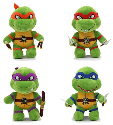 Joyes Ninja Turtles Mutant Mayhem 25 cm Raphael Plüschfigur zum Kuscheln und Spielen,4pc