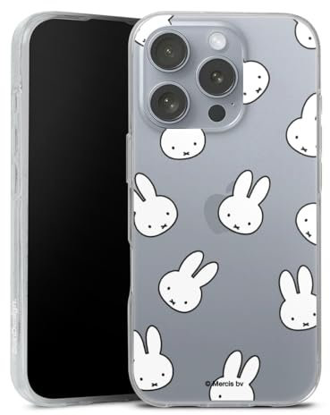 Silikon Hülle kompatibel mit Apple iPhone 16 Pro Case transparent Handyhülle Miffy Muster transparent