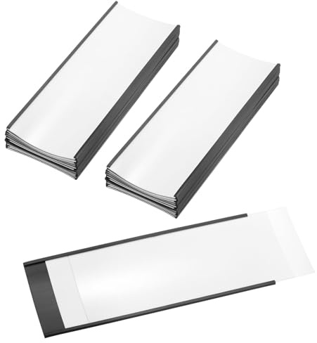 PATIKIL Porte-Étiquette Magnétique 8 x 3 Avec Inserts En Papier, 25 Pcs Canal C Porte-Étiquettes Pour Armoires Étagères Panneaux D'Information Pour Racks Boîtes À Outils
