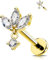 OUFER 16G Dangle Gold Threadless Earring Chirurgenstahl 316L Knorpel Ohrpiercing 8 mm Helix Piercing Klar CZ Conch Piercing Schmuck für Frauen Tragus Piercing