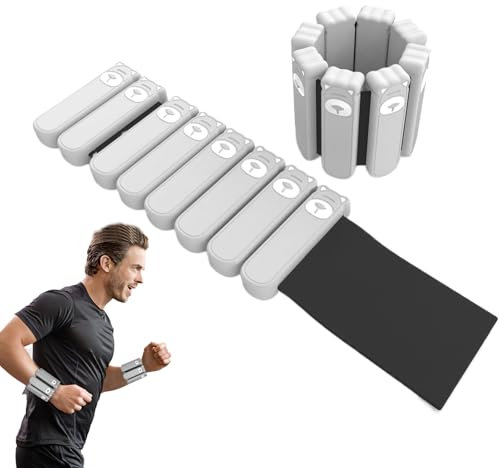 Knöchelgewichte, 2 x verstellbare Silikongewichte, 6,93 x 3,03 x 0,63 Zoll, bequeme Fitness-Armbänder, Stärke-Trainingsausrüstung für Walking, Ballett, Pilates & Aerobics