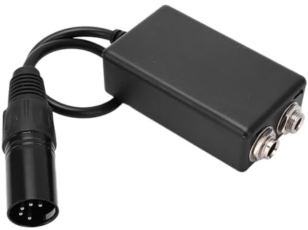 Bonbela Aviation Headset Adapter GA Dual Plugs to XLR 5 Pin Male Adapter General Aviation to XLR Adapter GA to XLR Adapter with High Density Sponge for Fixed Wing General Aviation