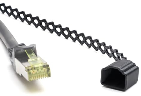 Abdeckung für RJ45 Stecker, schnelle sichere Handhabung, Kabel Schutz, Schützt vor Spritzwasser Spänen Schmutz Staub (4, RJ45 Stecker + Befestigungslasche)