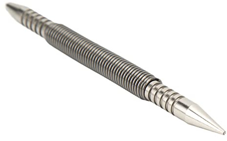 Doppelkopf-Nagelsetzer-Körner, Doppelkopf-Körner-Federdesign, hoher Härte-Kohlenstoffstahl, kompakt, ohne Hammer, für Holz, Metall, Glas