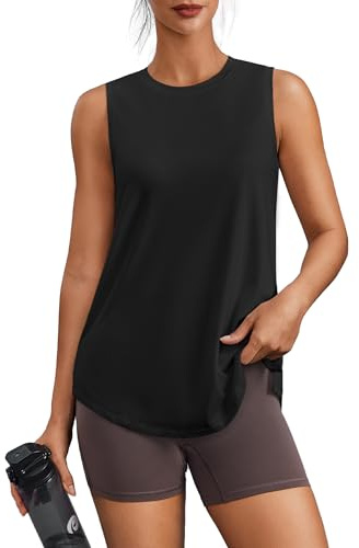 PINSPARK Sport Tank Top Damen Ärmelloses Sporttop Leichte Yoga Shirt | UPF 50+ Sport Oberteile Atmungsaktiv Laufshirt Schnelltrocknend Fitness Gym Shirt Sommer Training Sportkleidung