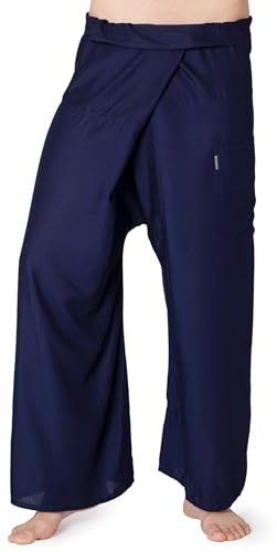 PANASIAM Thai Fischerhose für Damen & Herren - Wickelhose in 2 Längen | Thai Fisherman Pants, Viskose, flexible Weite, Unisex Yogahose - Kampfsporthose, auch Langgröße, Strandhose für warme Tage