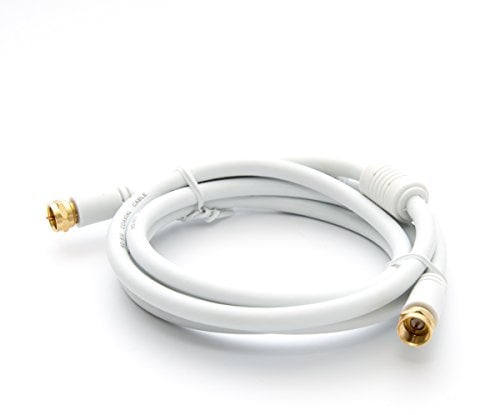 Premium X 2m BASIC-LINE SAT TV Antennenkabel F-Anschlusskabel Koaxial-Kabel mit Mantelstromfilter HDTV 4K - Weiß