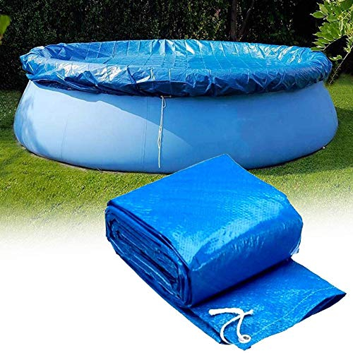 Ostop 305 cm Rund Pool Abdeckplane, Schwimmbad Poolabdeckung,Aufblasbare Easy Set Swimming Pool Cover PE Schutzplane Wasserdicht Staubdicht Winddicht Solarabdeckung,Blau