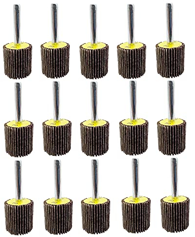 FEIHU 25 Stück Lamellenschleifer,Schleifköpfe,Fächerschleifer set Ø25X25x6MM.Die Schleifscheibe eignet sich zur Reinigung von Rost/Schweißgraten.Passend für alle Elektro- /Drehwerkzeuge,Körnung 80