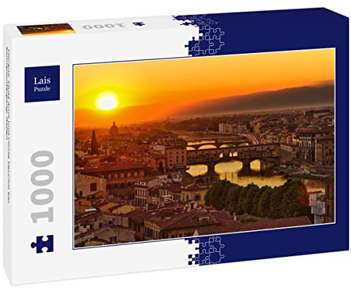 Lais Puzzle Florenz, Fluss Arno und Ponte Vecchio bei Sonnenuntergang, Italien 1000 Teile