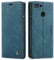 mvced Coque Compatible avec Huawei P Smart/Enjoy 7s,Anti-Choc Housse en Cuir Premium Flip Case Portefeuille Etui,Bleu