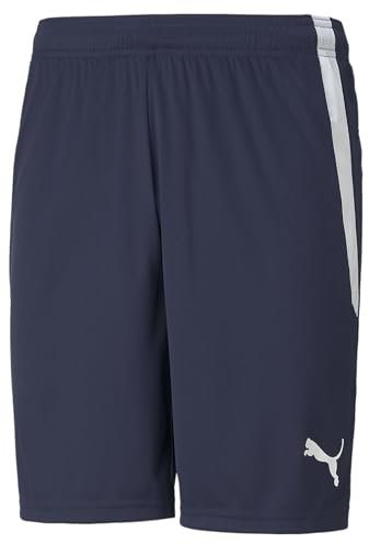 PUMA Herren Teamliga 8 Shorts, Peacoat/Weiß, XL
