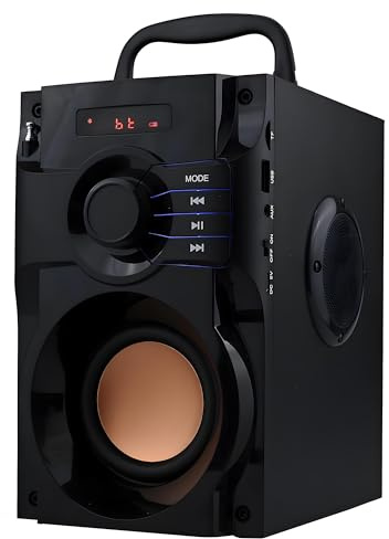 VIGROS Bluetooth Speaker, Portable Wireless Speaker with 2.1 Channel Subwoofer Heavy Bass, LED Lights, FM Radio, Remote Control, MP3 Player, Powerful Speaker for Party, Indoor