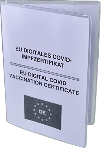 orgaexpert Schutzhülle DinA6-155 x 110mm für COVID Impfzertifikat/Alten Impfpass - Made in Germany - dokumentenecht - transparent mit Buchrücken Hülle Etui Umschlaghülle