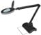 Lumeno LED Lupenleuchte 7218SW Lupenlampe mit 127 mm Echtglaslinse, Arbeitsplatzlampe, Kosmetiklampe, geeignet für Kosmetik, Bastler, Lesehilfe Vergrößerungslampe, 8 Dioptrien Schwarz mit Tischstativ