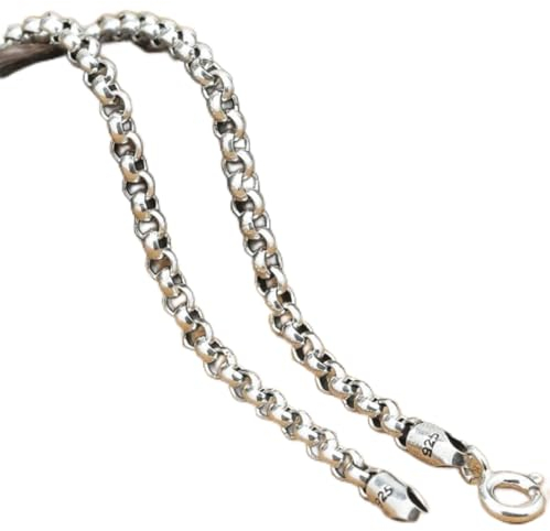 Halskette Schmuck Ketten Frauen Herren Necklace Jewelry Reines Silber 3Mm Dickes Kreuz O Gliederkette S925 Halskette Pullover Kette Sterling 925 Silber Schmuck 60Cm
