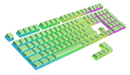 Ranked Pudding PBT-Tastenkappen | 112 Double Shot Transluzent ANSI US- und ISO-Layout | OEM-Profil für mechanische RGB-Gaming-Tastatur (Pistazie)