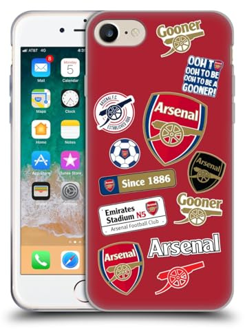 Head Case Designs Officially Licensed Arsenal FC Collage Logos Gel Case [Military Grade Protection] Compatible With Apple iPhone 7/8 / SE 2020 & 2022