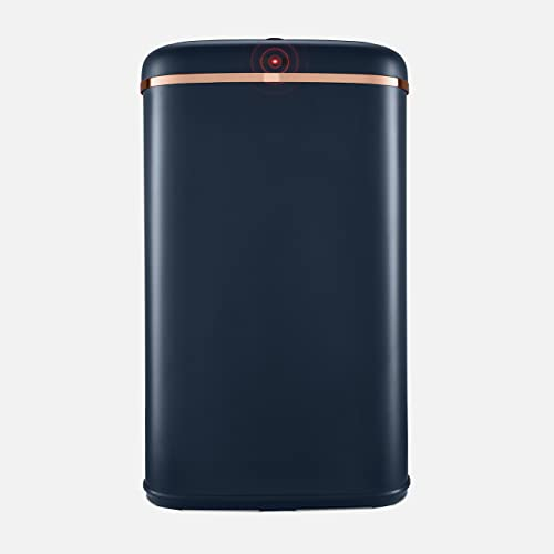 Tower T838010MNB Cavaletto Square Sensor Bin, 58L, Midnight Blue and Rose Gold