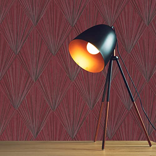 TADESSI WTD Carlo M1-No.1601 Papier peint intissé Motif géométrique Rouge/noir