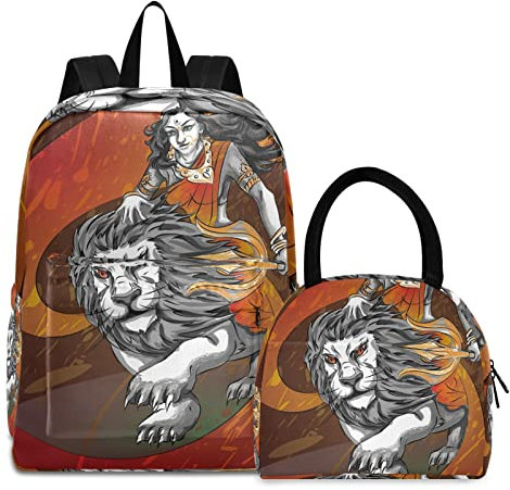 Rey León Mochila de Estudiantes Bolsa Térmica para Fiambrera Mochilas Bolsa del Almuerzo para Niñas Escolar Niños