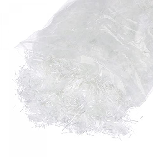 sourcing map Hachée Fibre Verre Brins 6mm Longueur Anti-fissuration Fibres Verre pour Ciment Mélanger pour Bâtiment Parois Jardin Sol 2LB