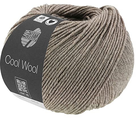 LANA GROSSA Cool Wool Melange | Extrafeine Merinowolle waschmaschinenfest und filzfrei | Handstrickgarn aus 100% Schurwolle (Merino extrafein) | 50g Wolle zum Stricken & Häkeln | 160m Garn FB 1421