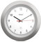 Mebus Funk-Wanduhr/klassisches Model/silberner Rahmen/weißes Zifferblatt / 29cm Durchmesser/Rund/Funkuhr (DCF77) / Modell: 19448 / Farbe: Silber, Weiß