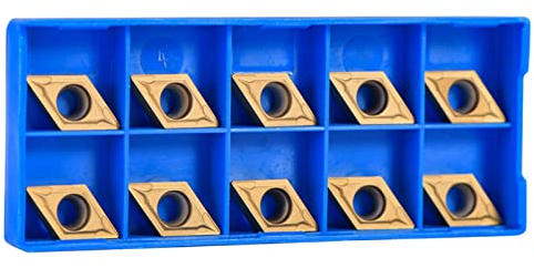 10pcs CNC Hartmetall Einsatzschneider, CNC Fräseinsätze Wendeschneid Drehmaschine Fräseinsätze Drehen Werkzeuge mit Box DCMT11T304-HM YBC251