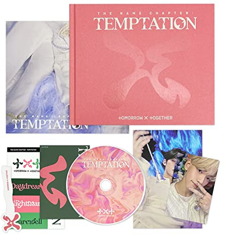 TXT - [The Name Chapter : TEMPTATION] (Nightmare Ver.) Photo Book + Lyric Book + CD + Sticker Pack + Bookmark + Post Card + Photo Card + Poster + 1 Pocket Hand Mirror + 4 Extra Photocards