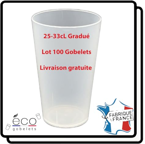 Eco-gobelets gobelet plastique 25cL (Natürlich durchscheinend)