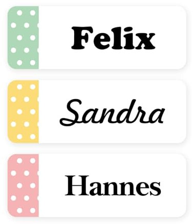 NIIMBOT Etiketten für D11/D110/D101 Etikettendrucker, Namensaufkleber für Kinder, Wasserfeste Namensschilder für Gegenstände, Optimal für Kita Schule und Kindergarten (Punkte)