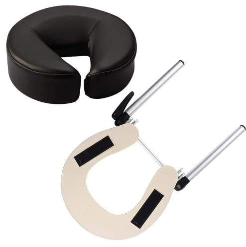 HOINCO Aluminum Adjustable Massage Headrest for Bed and Face Cradle for Massage Table U-Shaped Pillow Comfort Beauty Spa Headrest Bed face Cradle for Massage Tables Equipment