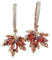 PEVSCO Ohrringe Vintage Kristall Zirkon Rot Ahornblatt Ohrringe for Frauen Strass Quaste Ohrringe Party Schmuck Geschenk Ohrstecker