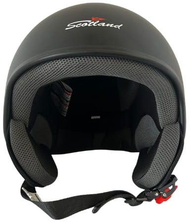 Casco Moto Demijet Nero Senza Visiera Scotland (M)