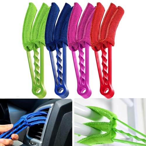 Paquet de 4 brosses à épousseter aveugles, Brosse de radiateur en Microfibre Lavable à la Main, plumeau Amovible, Brosse de Nettoyage Amovible, Nettoyeur de lamelles, nettoyant pour Murs à persiennes