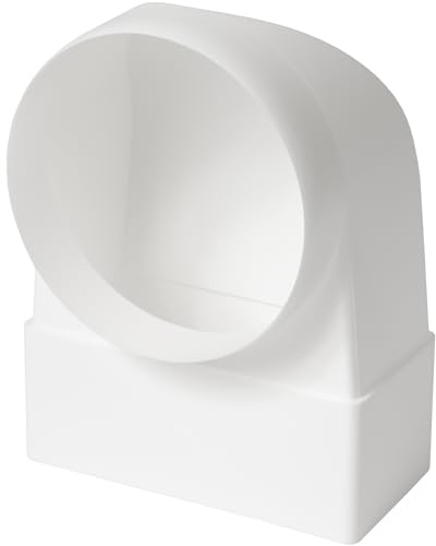 Vent Systems Raccord coudé à 90 degrés pour canaux rectangulaires de 110 x 55 mm vers tuyaux ronds de 100 mm de diamètre - Système de ventilation, chauffage, refroidissement