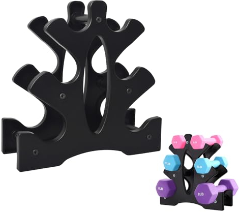 Hantelablage, 3 Etagen Hantelablage, Hantelablage Ständer, Kompakte Hantelablage, Gewichtsregal, Platzsparer, Kleiner Hantelständer für Home Gym Organisation, Max Load 22 lbs (Ohne Hanteln)